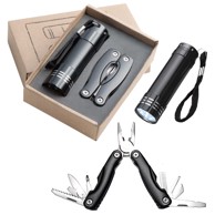 OAKLAND Ručna svjetiljka 9 LED s kliještima crna