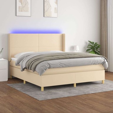 Box Spring krevet s madracem, krem, 180x200 cm