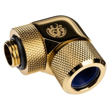 BITSPOWER Napredni adapter Multi-Link 90°, G1/4 inča AG na 14mm OD, Hardtube, rotirajući, zlatni