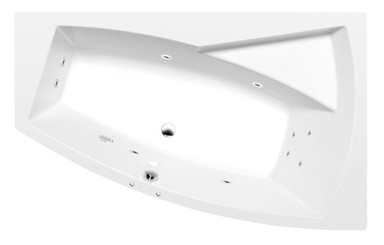 POLYSAN Evia R, hidromasažna kada, 170x100x47 cm, Active Hydro, kromirana