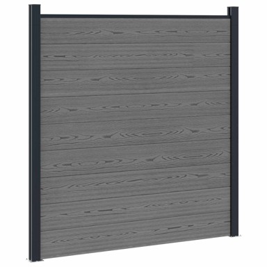 Panel ograde od WPC-a i aluminija, sivi