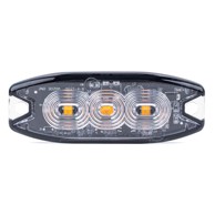 AMIO Ravna LED upozoravajuća lampa 3 LED IP67 12V/24V, narančasta