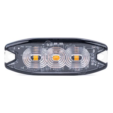 AMIO Ravna LED upozoravajuća lampa 3 LED IP67 12V/24V, narančasta