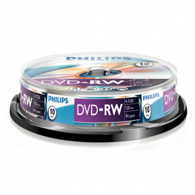 PHILIPS DVD-RW medij, 4×, 4,7 GB, spindle, 10 kom