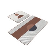 MILA HOME Bijelo-smeđe kupaonske prostirke u setu 2 kom 60x100 cm