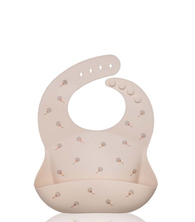 PETITE&MARS Silikonski podbradak, bež maslačak