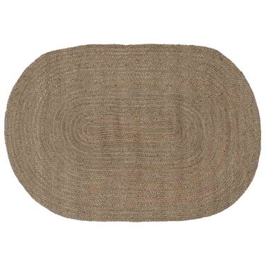 Tepih, dimenzije 300 × 300 cm, juta, prirodna i crna