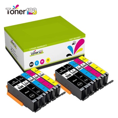 TONER123 Komplet Canon 2×PGI-530PGBK + 8×CLI-531 / Pixma TS8750,8751, 2× pigment crna, 2× crna, 2× cijan, 2× magenta, 2× žuta