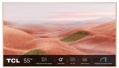 TCL QLED TV Frame TV, 55A300W, Google TV