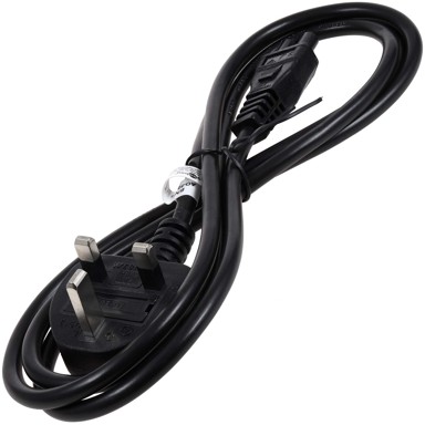 UK 3-pin priključni kabel s Type-C konektorom, 1,8 m, crni