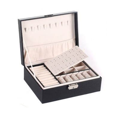 LIVEFY Kutija za nakit Belle, crno, velur, 23 x 17 x 8,5 cm