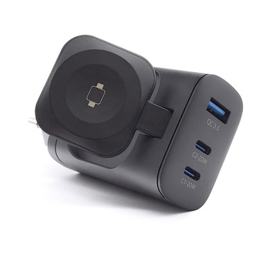 REALPOWER Bežični punjač 450476 za mobitel, powerbank, smartwatch i tablet, crni
