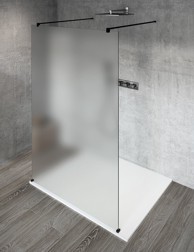 GELCO Tuš pregrada VARIO, samostojeća, 1400 mm, matirano staklo, crna