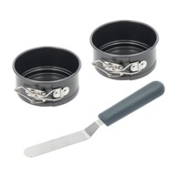 BLOMSTERBERGS Set čeličnih kalupa za pečenje sa priborom za torte, 3 kom, ø 10 cm