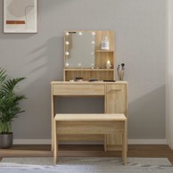 Set toaletnog stolića boja hrasta sonome LED konstruirano drvo