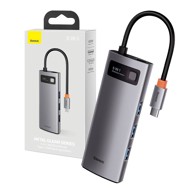 BASEUS Hub adapter 5u1 Metal Gleam Series, USB-C na 3x USB 3.0 + HDMI + USB-C PD