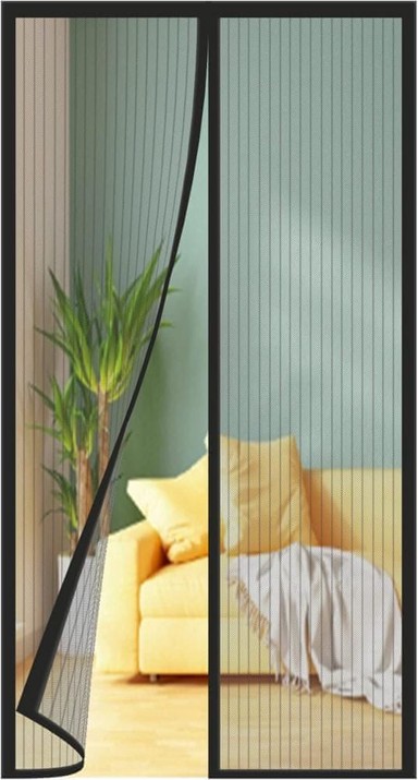 Nikcorp Magnetna mreža protiv komaraca 100x220 cm za balkonska vrata, montaža bez bušenja, automatsko zatvaranje, crna