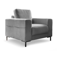 MIUFORM Siva fotelja od samta Lofty Lilly, 95x90x82 cm