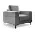 MIUFORM Siva fotelja od samta Lofty Lilly, 95x90x82 cm