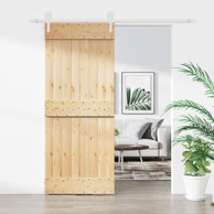 Klizna vrata s priborom za montažu 85 x 210 cm masivna borovina