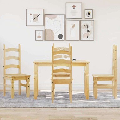 5-dijelni blagovaonski set panama od masivne borovine, prirodna