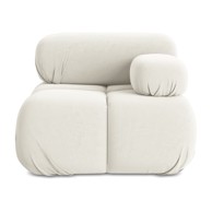 MAKAMII Bijela baršunasti modularna sjedeća garnitura (s desnim kutom) Lokua, 96x95x70,05 cm