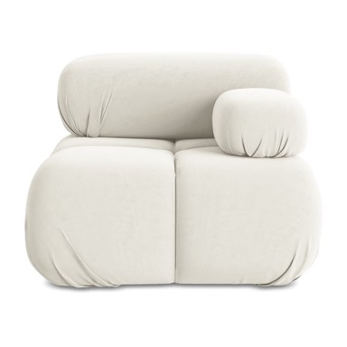 MAKAMII Bijela baršunasti modularna sjedeća garnitura (s desnim kutom) Lokua, 96x95x70,05 cm