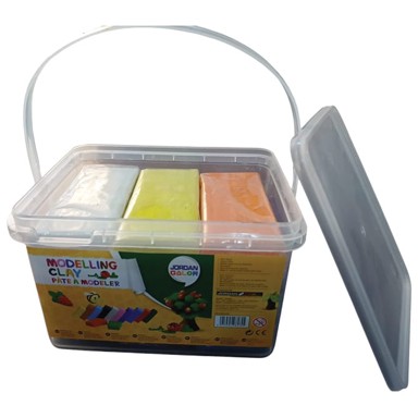 Plastelin Set 12 boja x 200 g, ukupno 2400 g, plastična kantica