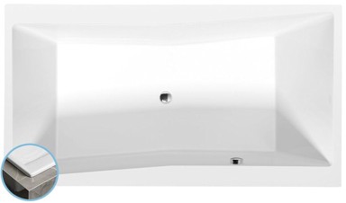 POLYSAN Pravokutna kada, Quest slim, 180x100x49 cm, bijela, 447 l, obostrani naslon