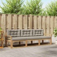 Set vanjskih sofa, 3 kom, poliester, bijelo-svjetlosiva