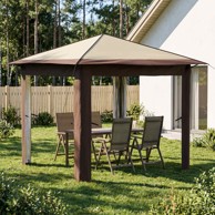 Gazebo bez bočnih stranica 2,6 x 2,6 m, krem i smeđi