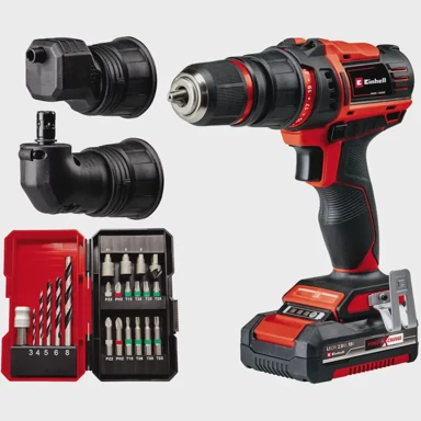 EINHELL Akumulatorski set bušilice TE-CD 18/45 3X-Li, 18V, 1×2,0 Ah, pribor