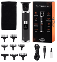 MANTA Šišač bežični Trimo HT-02BK, 8 nastavaka, crno-srebrni