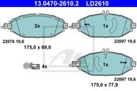 ATE Disk pločice MERCEDES BENZ 13.0470-2610.2 PREDNJE, e-class w213 e 220 d bez sport paketa 16ceramic