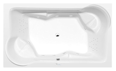 POLYSAN Hidromasažna kada, Duo, 200x120x45 cm, Highline Hydro, kromirana