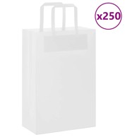 Papirnate vrećice 250 kom s ručkama 21x11x31 cm, bijele