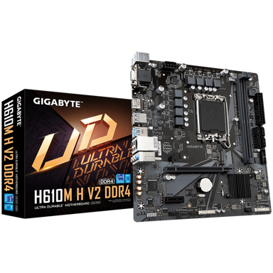 GIGABYTE Matična ploča H610M H V2, Intel H610, DDR4, s. LGA 1700, micro ATX