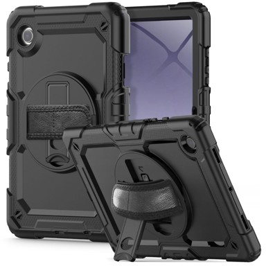 TECH-PROTECT Solid360 Armor maskica sa zaštitnom folijom i stalkom za Samsung Galaxy Tab A9 Plus, crna
