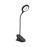LIVEFY Stolna LED lampa s klipom, crna