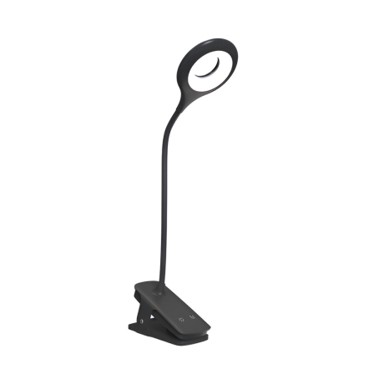 LIVEFY Stolna LED lampa s klipom, crna