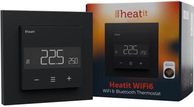 HEATIT Termostat WiFi6, 3600 W, 16 A, crni mat