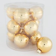 Staklene kuglice set, 12 kom, ø 6 cm, old gold