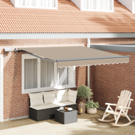 Manuelna uvlačiva tenda s led-om 350x250 cm, bež