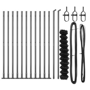 Ograda od lančane veze Set od 2 čelik PVC 25x1 m,siva