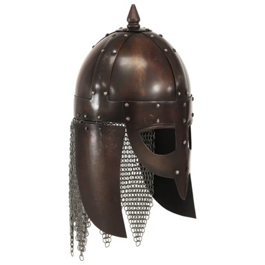 Antikna replika vikinške ratničke kacige za LARP, bakrena, čelična