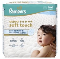 PAMPERS Vlažne maramice, Aqua Soft Touch, 180 kom