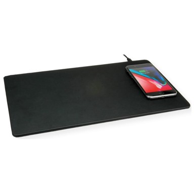 ROLINE Podloga za miša s bežičnim punjenjem mobitela 10W, crna