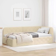 Okvir za dnevni krevet s uzglavljem Krema 90 x 190 cm tkanina