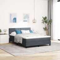 Box Spring krevet s madracem, tamnosivi, 140x190 cm, baršun