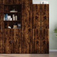Visoka komoda boja hrasta 40x42 5x185 cm od konstruiranog drva , dimljeni hrast